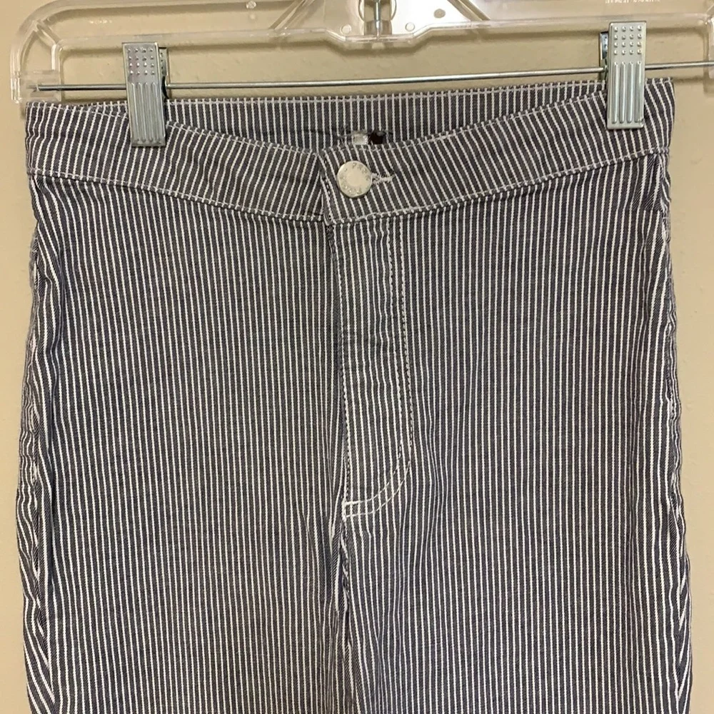 FREE PEOPLE Skinny Jeans, Blue White Striped